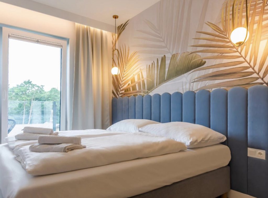 Sypialnia w apartamencie 34 Sosnowa 4 Mielno