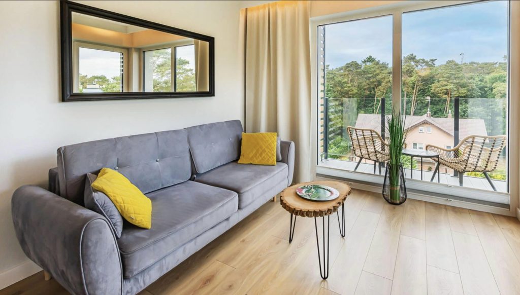 Salon w Apartamencie 38 Sosnowa 4 Mielno