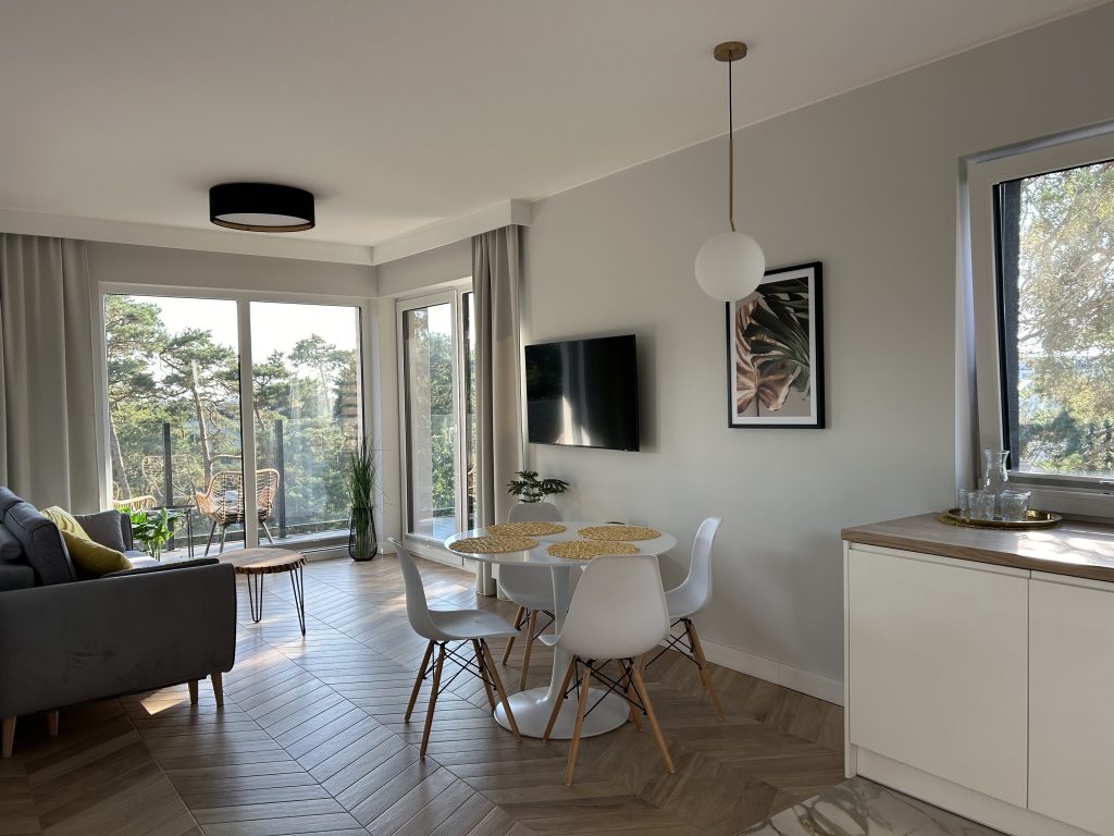 Salon w Apartamencie 44 Sosnowa 4 Mielno